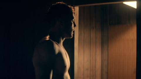 Sexiest Freddie Stewart Scene in Kiss Me First. Shirtless, dark room, hairless chest. 81619