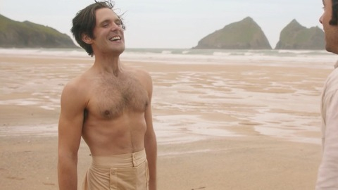 Luke Norris in Poldark (2015-2018) Shirtless Beach Brown Hair 83308