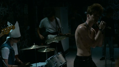 Sexiest Casey Johnson Scene in GLOW. Shirtless, band, microphone. 83221