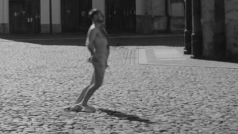 Kipinski from The Captain Naked. Penis, Shirtless, black and white, nude in public. 94883