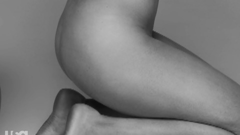 Mike Mizanin Naked in Miz and Mrs. Butt, black and white, close up. 84193