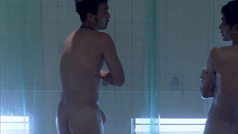 Jackie Chow Naked as Jackie - Third Baseman. Butt, Shirtless, group shower, locker room. 84285