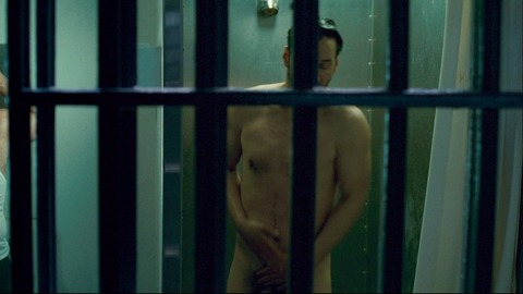 Keanu Reeves Nude in Henry's Crime. Shirtless, Penis, bars, covering crotch. 84562