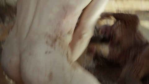 Henri 'Papillon' Charrière from Papillon Naked. Butt, Shirtless, bruised, dirty. 87749