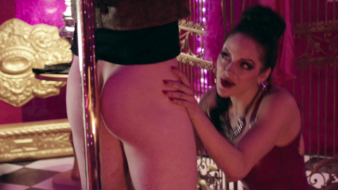 Sexer's Trick from Killjoys Naked. Butt, nude, red lighting. 85175