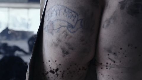 Venelin Mishev Nude as Buzzsaw. Butt, butt tattoo, close up. 86246