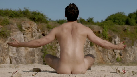 Joshua Bowman Naked as Jack Parsons. Butt, butt crack, desert. 86997