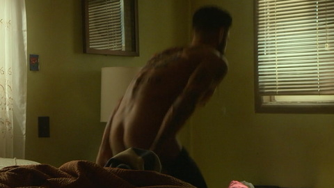 Clayton Cardenas Naked as Angel Reyes. Butt, Shirtless, beard, bedroom. 174021
