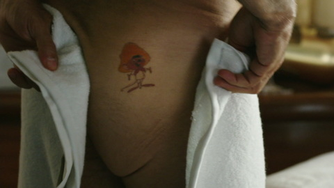 Eugenio Derbez Nude as Leonardo. Butt, butt tatoo, close up. 91310