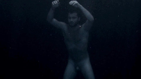 Hamza Mekdad Nude as Hassane. Balls, Penis, Shirtless, dark, floating. 91448