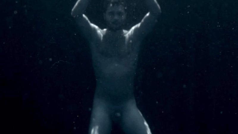 Hamza Mekdad Nude as Hassane. Balls, Penis, Shirtless, dark, floating. 91454