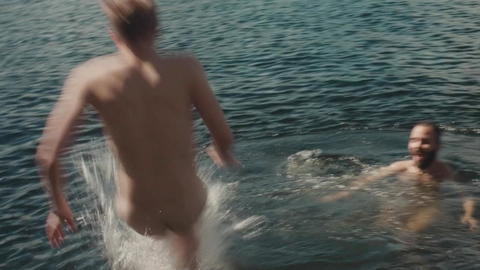 Janne Puustinen Nude as Leevi. Butt, jumping, jumping in lake. 91580