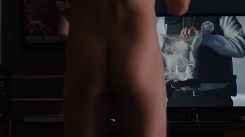 Sam from Under the Silver Lake Naked. Butt, nude, watching tv. 93401