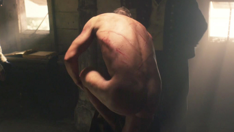 Jean Valjean from Les Misérables Naked. Butt, dark room, scars on back. 93467
