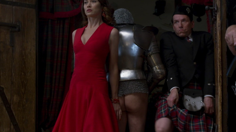 Rowan Atkinson Naked as Johnny English. Butt, armor, castle. 97995