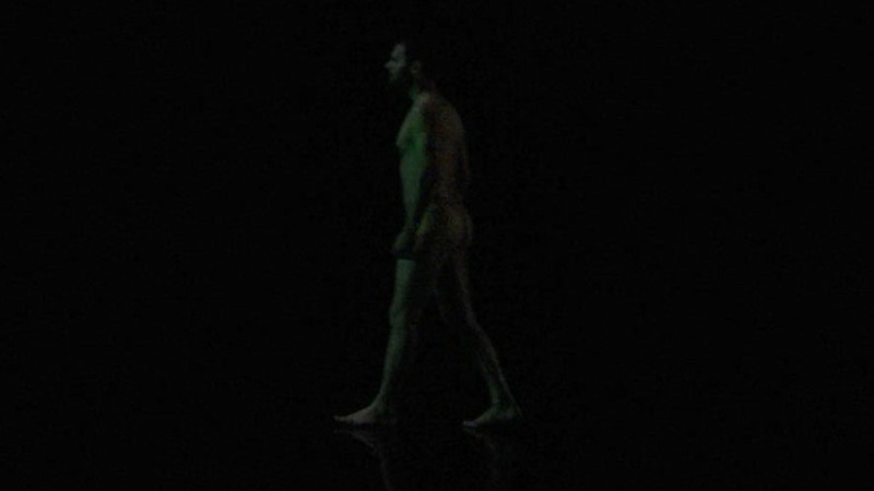 Nudes of Paul Vanhove from Osmosis. Butt, Shirtless, black room, light panel. 100854