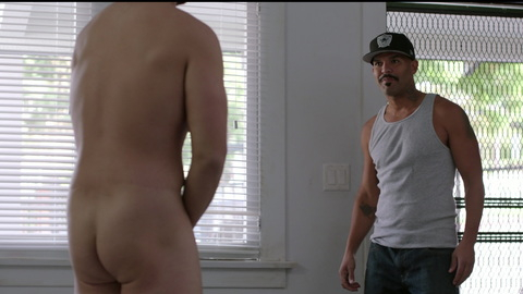 Josh Peck Naked as Daniel. Butt, Shirtless, back towards camera, covering crotch. 101787