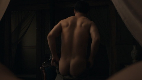 Nudes of Li Yong from Warrior. Butt, nude, putting on pants. 102150
