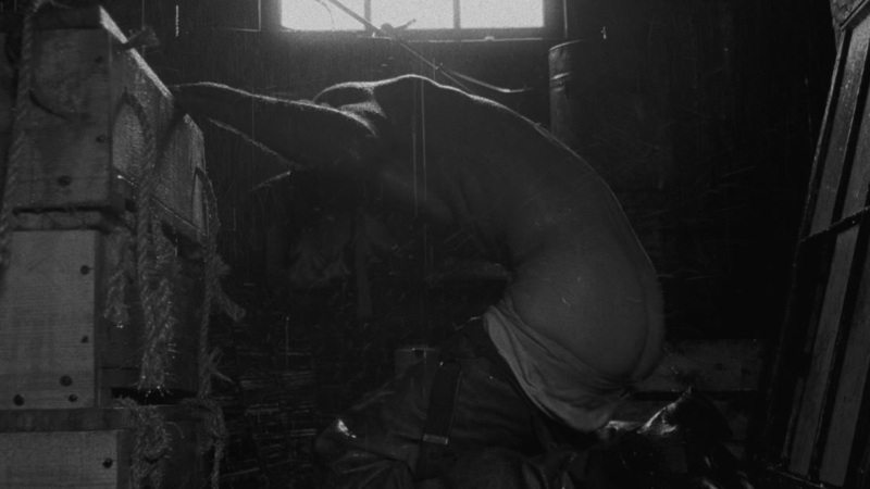 Nudes of Thomas Howard from The Lighthouse. Butt, Shirtless, black and white, kneeling. 123108