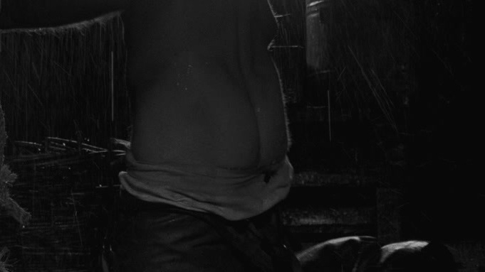 Robert Pattinson Naked as Thomas Howard. Butt, Shirtless, black and white, kneeling. 123105