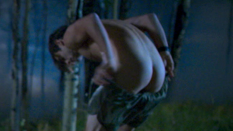 John Harris Naked as Nick. Butt, getting dressed, in the woods. 112923