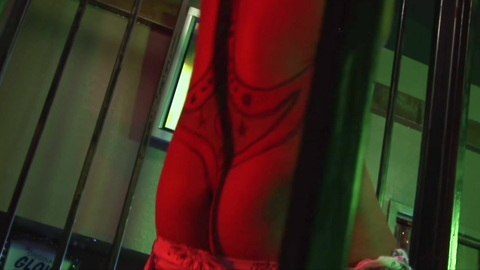 Souk Burrows Naked as Flash. Butt, bar, body paint. 113841
