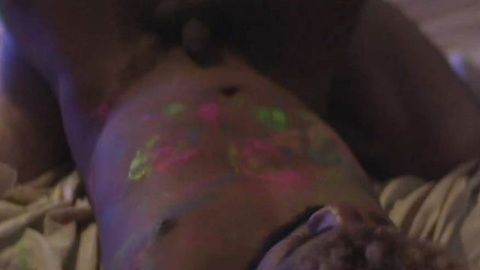 Nudes of Leo from Hard Paint. Balls, Penis, Shirtless, in bed, neon paint. 196164