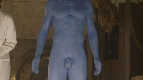 Tom Mison Naked as Mr. Phillips / Marcos Maez / Mime. Balls, Penis, Shirtless, Body Double, abs, blue. 116895