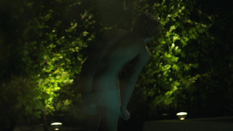 Nudes of Logan from Midnight Kiss. Butt, Shirtless, dimly lit, swimming pool. 120906