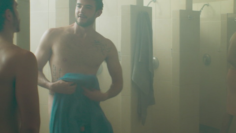 Diego Muñozcano Naked as Bosco. Penis, Shirtless, beard, blue towel. 125883