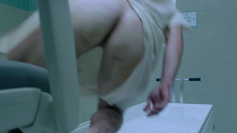 Robbie Amell Nude as Nathan Brown. Body Double, Butt, falling, hospital gown. 196760