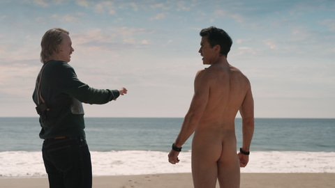 Rob McElhenney Naked in Mythic Quest. Butt, back towards camera, beach. 195439