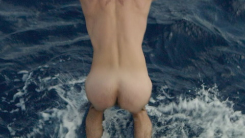 Michele Morrone Naked as Massimo Torricelli. Butt, boat, diving. 132975
