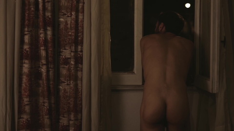 Nudes of Juan from The Blonde One. Butt, Shirtless, looking out window, night. 135474