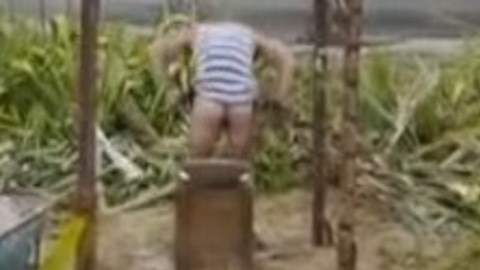 Rick Donald Naked as Woody. Butt, beach, bent over. 135651