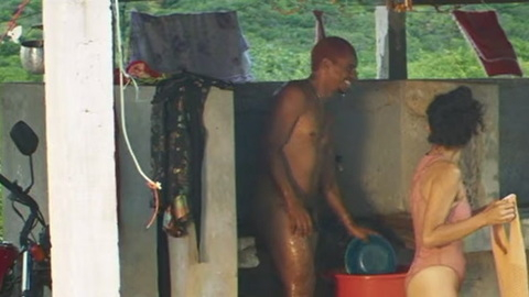 Edilson Silva Naked as Robson. Balls, Penis, Shirtless, background nudity, showering outside. 135879