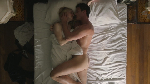 Luke Evans Nude as John Moore. Butt, Shirtless, in bed, morning after. 137420