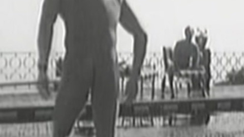 Pool Dude from Leather Jacket Love Story Naked. Butt, Shirtless, black and white, nude. 137651