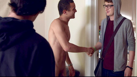 Sam from Beneath the Skin Naked. Balls, Penis, Shirtless, cmnm, living room. 139151