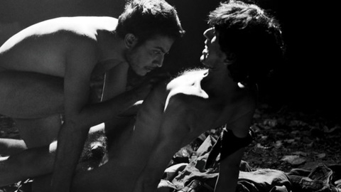 Byang from Cat Sticks Naked. Balls, Penis, Shirtless, abandoned building, black and white. 140285
