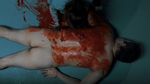 Allen Williams Nude as Stab Wound Victim. Butt, blood, nude. 141686