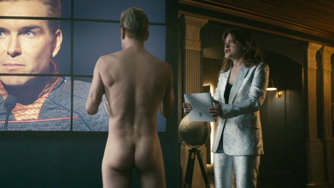 Antony Starr Naked as Homelander. Butt, american flag, barefoot. 177219