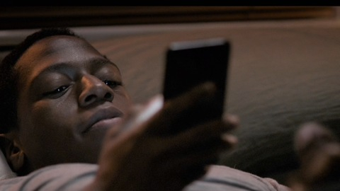Gus from Industry Naked. Penis, in bed, lying down. 144587