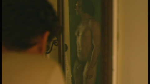 Man / Young Man from The One You Feed Naked. Balls, Penis, Shirtless, long hair, mirror. 146183