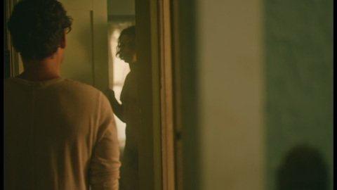 Man / Young Man from The One You Feed Naked. Balls, Penis, Shirtless, long hair, through doorway. 146195