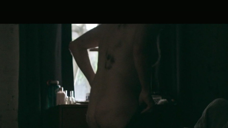 Dan Fisher from Hearts and Bones Naked. Butt, Shirtless, bruised back, getting out of bed. 146993