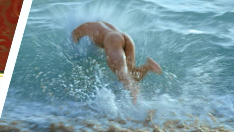 Kevin Kreider Nude as self. Butt, Shirtless, barefoot, beach. 147818