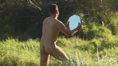 Jan from There Is No "I" in Threesome Naked. Butt, Shirtless, field, grass. 148433
