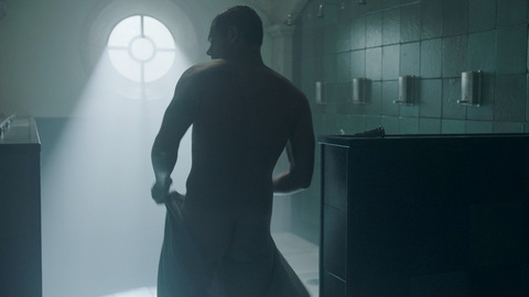 Lucas Velasco Nude as Mario. Butt, dark, locker room. 149186
