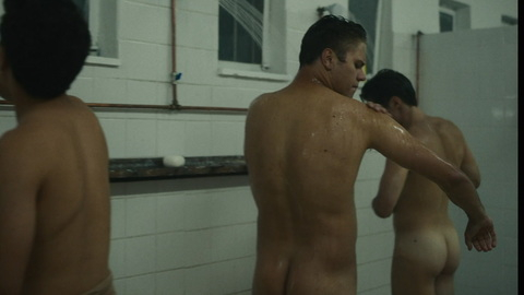 Nicholas Van der Swart from Moffie Naked. Butt, Shirtless, army, group shower. 151745